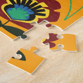 Puzzle de fleurs des années 70 vintage (Côté)