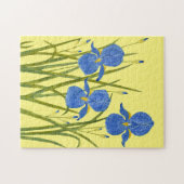 Puzzle de fleurs d'iris bleues (Horizontal)