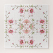 Puzzle de fleurs élégant rose blanc (Horizontal)