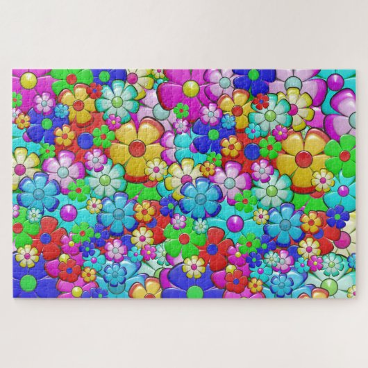 Puzzle de fleurs hippie (Horizontal)