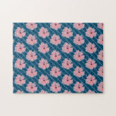Puzzle de fleurs roses et rayures (Horizontal)