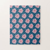 Puzzle de fleurs roses et rayures (Vertical)