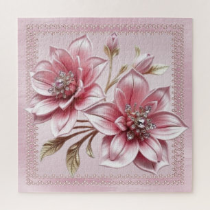 Puzzle de fleurs roses modernes