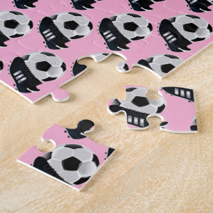 Puzzle de football en douceur bébé rose