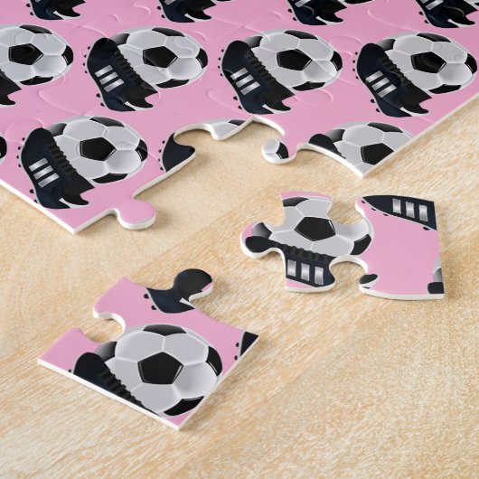 Puzzle de football en douceur bébé rose (Côté)