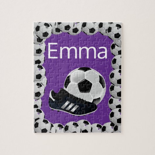Puzzle de football violet (Vertical)