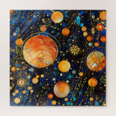 Puzzle de galaxie d'or céleste (Horizontal)