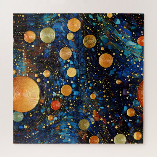 Puzzle de galaxie d'or céleste (Horizontal)