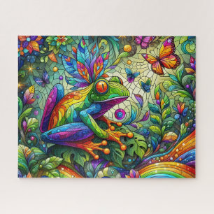 Puzzle de grenouille en vitrail