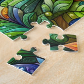 Puzzle de grenouille en vitrail (Côté)