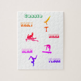 Puzzle de gymnastique - coffre, bars, poutre, plan