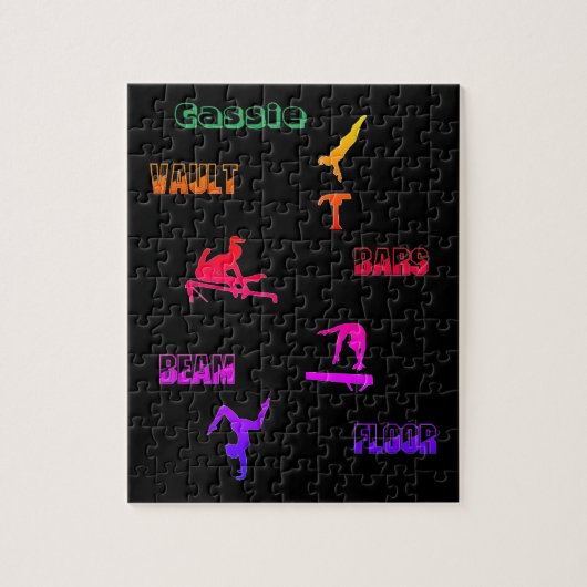 Puzzle de gymnastique - coffre, bars, poutre, plan (Vertical)