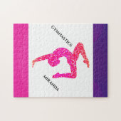 Puzzle de gymnastique pour fille personnalisée. (Horizontal)