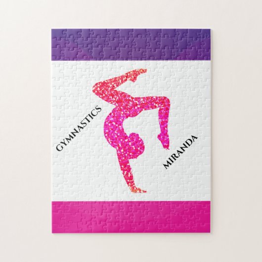 Puzzle de gymnastique pour fille personnalisée. (Vertical)
