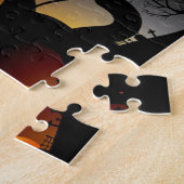 Puzzle de Halloween de chat noir de dessin animé m (Côté)