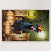 Puzzle de Halloween pour chien Doberman (Horizontal)