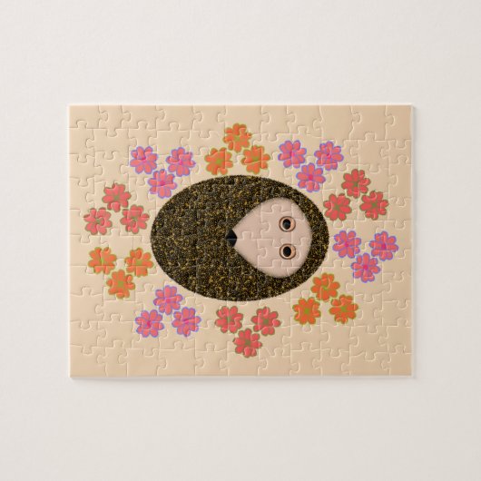 Puzzle de Hérisson et de Fleurs (Horizontal)