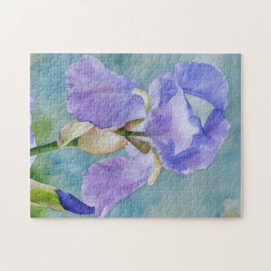 Puzzle de jardin fleuri d'Iris violet (Horizontal)