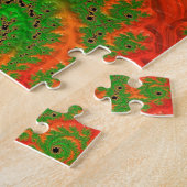Puzzle de jigsaw orange et vert Kaleidoscope (Côté)