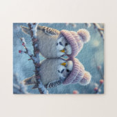Puzzle De jolis perruches avec des bonnets à pompon sur u (Horizontal)