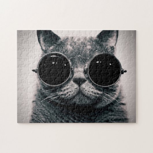 Puzzle de Kitty de lunettes (Horizontal)