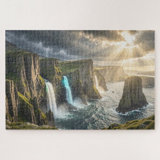 Puzzle de la cascade côtière de l'île des légendes (Horizontal)