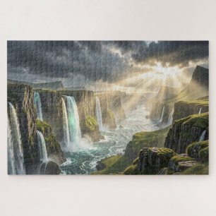 Puzzle de la cascade côtière de l'île des légendes