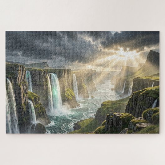 Puzzle de la cascade côtière de l'île des légendes (Horizontal)