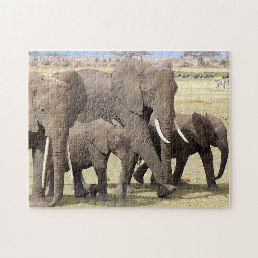 Puzzle de la famille des éléphants (Horizontal)
