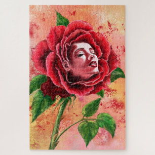 Puzzle de la femme à la rose