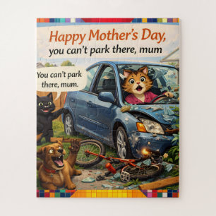 Puzzle de la fête des mères drôle crash de voiture