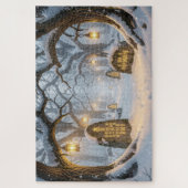 Puzzle de la forêt celtique enchantée d'hiver (Vertical)