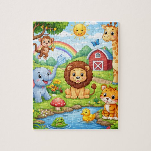 Puzzle de la joyeuse fête de la jungle (Vertical)