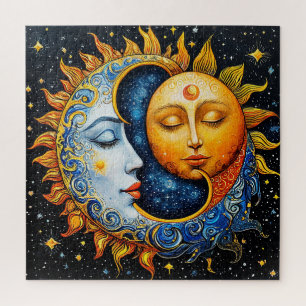 Puzzle de la Lune et du Soleil Cadeau d'Art Célest