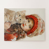 PUZZLE DE LA PETITE FILLE ET DU CHAT (Horizontal)