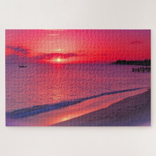 Puzzle de la plage au coucher du soleil tropical (Horizontal)