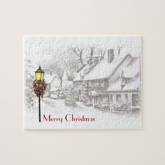 Puzzle de la ville de Noël Vintage (Horizontal)