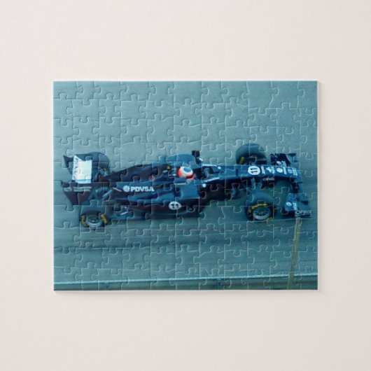 Puzzle de la voiture de course bleue (Horizontal)