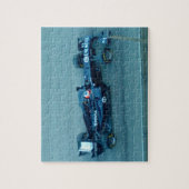 Puzzle de la voiture de course bleue (Vertical)