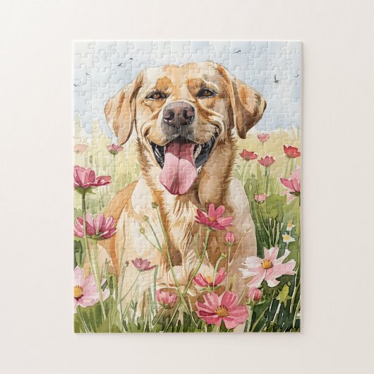 Puzzle de Labrador Retriever à l'aquarelle (Vertical)