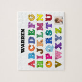 Puzzle de l'alphabet aventureux de chat coloré (Vertical)