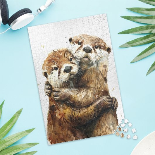 Puzzle de l'amour de la loutre mignonne
