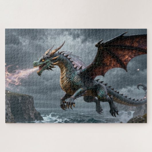 Puzzle de l'animal celtique spirituel dragon (Horizontal)