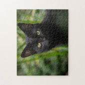 Puzzle de l'animal de chat noir (Vertical)