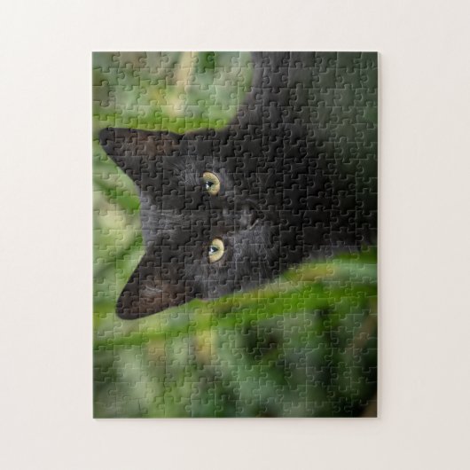 Puzzle de l'animal de chat noir (Vertical)