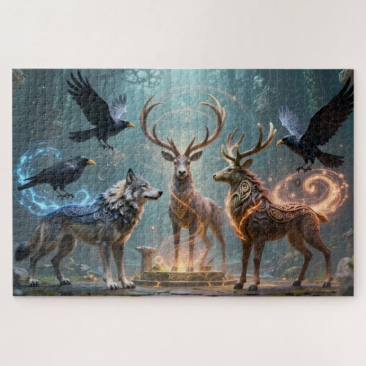 Puzzle de l'animal totem de l'esprit celtique (Horizontal)