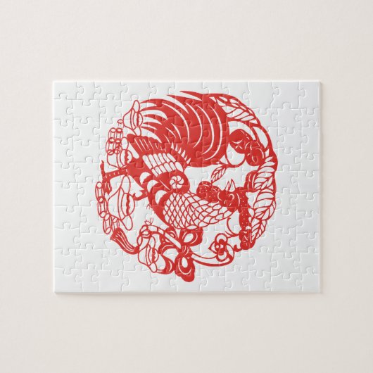 Puzzle de l'année 2017 de coq de Papercut de (Horizontal)