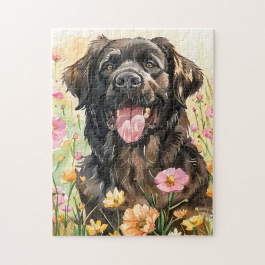Puzzle de l'aquarelle de Terre-Neuve (Vertical)