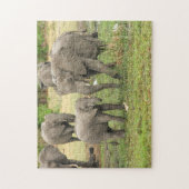 Puzzle de l'éléphant mère et bébé (Vertical)