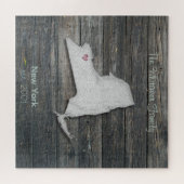 Puzzle de l'État de New York Rustique  (Horizontal)